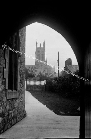 CATHEDRAL TOWER THROUGH W.DOOR OF NAVE PORCH OF BLACK ABBEY